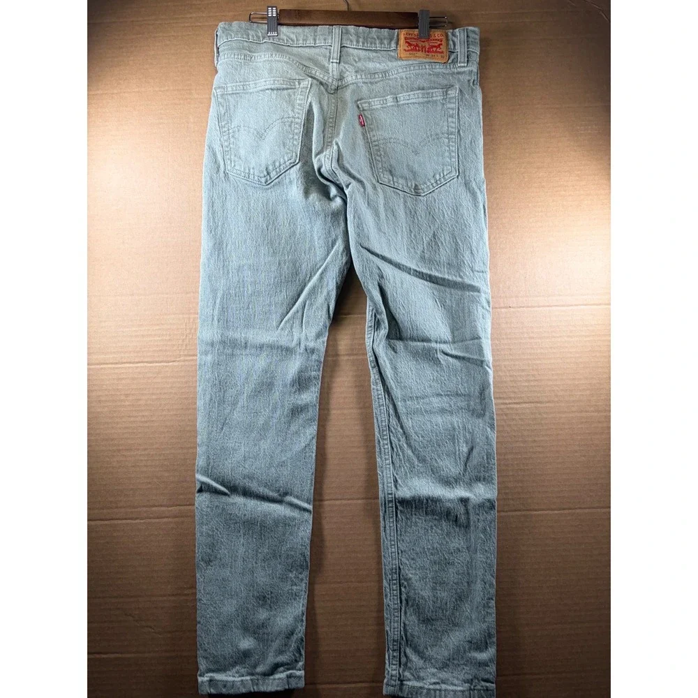 Levi's 512 Slim Taper Jeans Mens 33x29 Green Garment Dyed Denim Pants W34